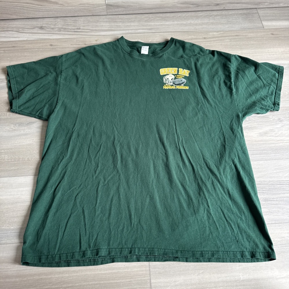 VINTAGE Green Bay Packers Shirt Mens XXL A Drinkin Town With A Football Problem